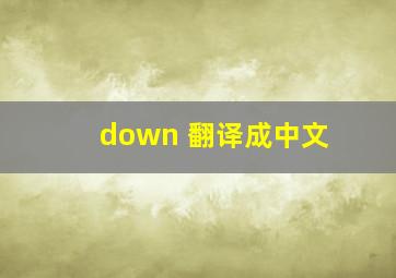 down 翻译成中文